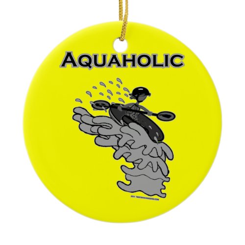 Whitewater Aquaholic Silhouette Shirts &amp; Things Ceramic Ornament