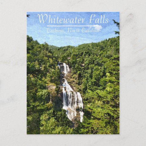 Whitewater Falls Cashiers North Carolina Postcard