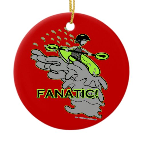 Whitewater Fanatic! Ceramic Ornament