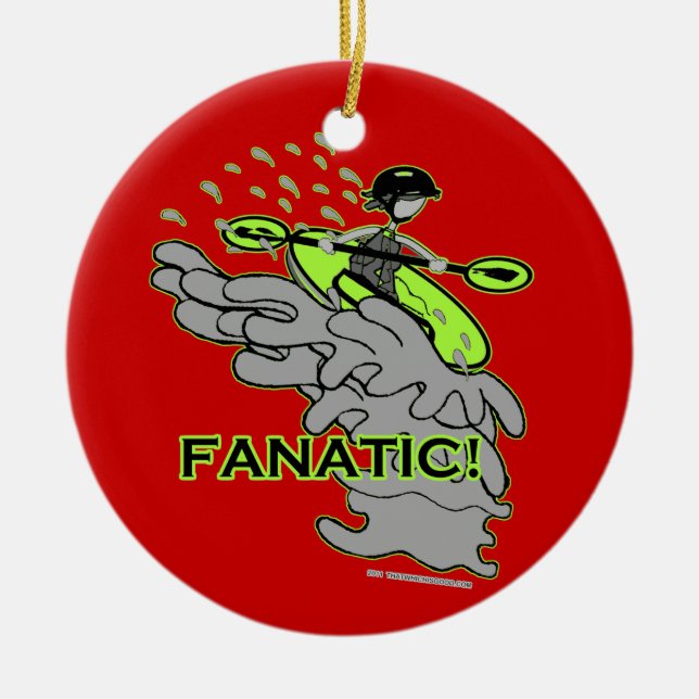 Whitewater Fanatic! Ceramic Ornament (Front)