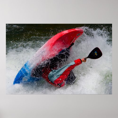 Whitewater Kayak Photo  Poster