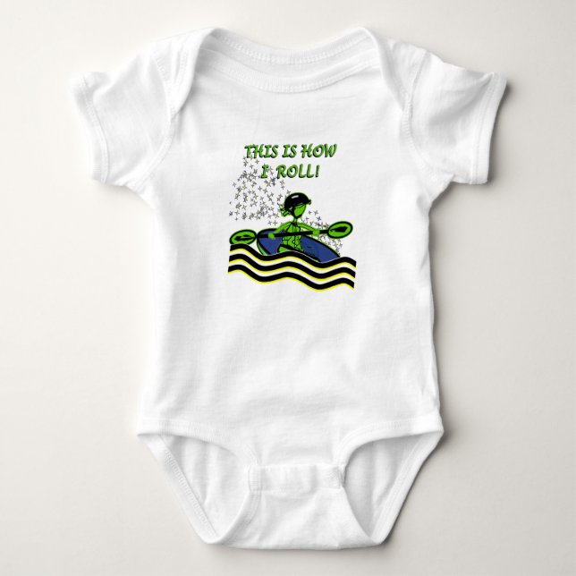 Whitewater Kayak Roll Baby Bodysuit (Front)