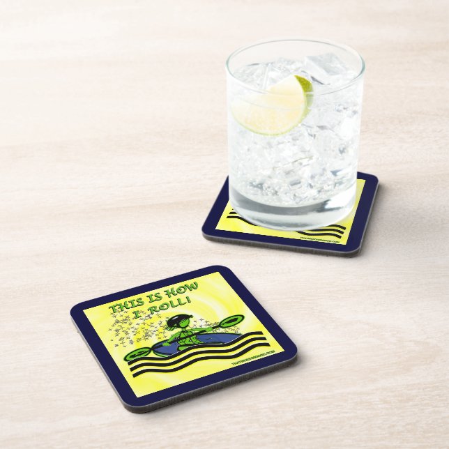 Whitewater Kayak Roll Beverage Coaster (Right Side)