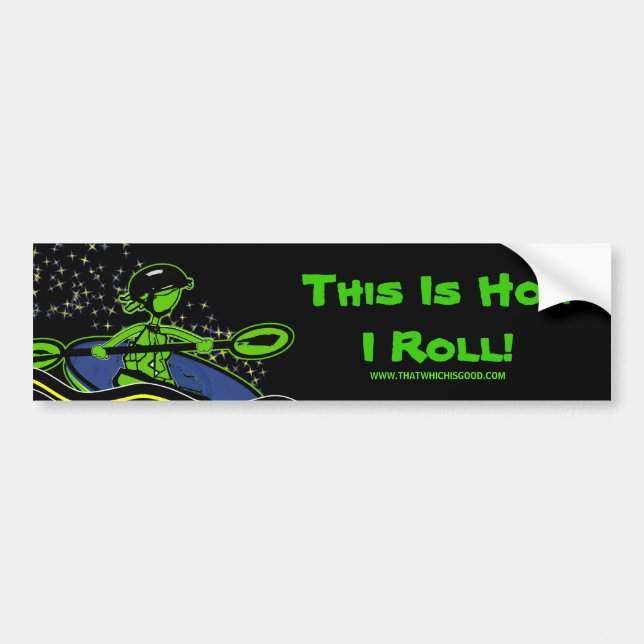 Whitewater Kayak Roll Bumper Sticker (Front)