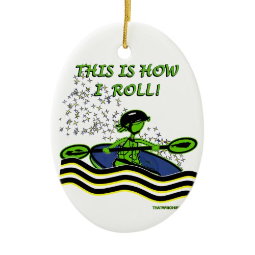 Whitewater Kayak Roll Ceramic Ornament