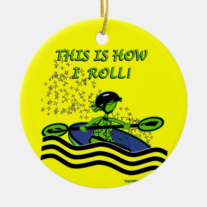 Whitewater Kayak Roll Christmas Tree Ornaments