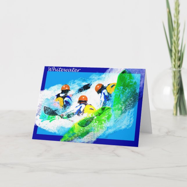 Whitewater Kayaking Greeting Card (Front)