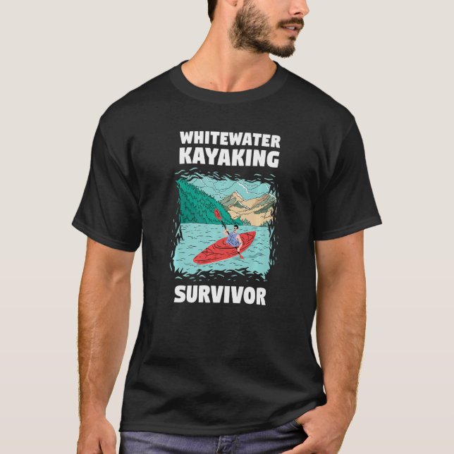 Whitewater Kayaking Survivor Premium T-Shirt (Front)