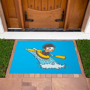 Whitewater Rafting Adventure with Scared Boy  Doormat