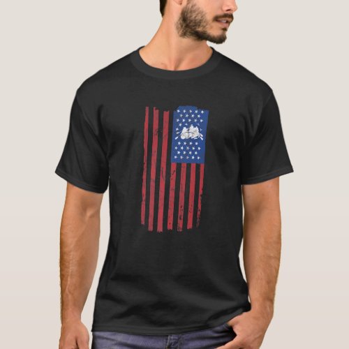 Whitewater Rafting American Flag River Rat Water S T_Shirt