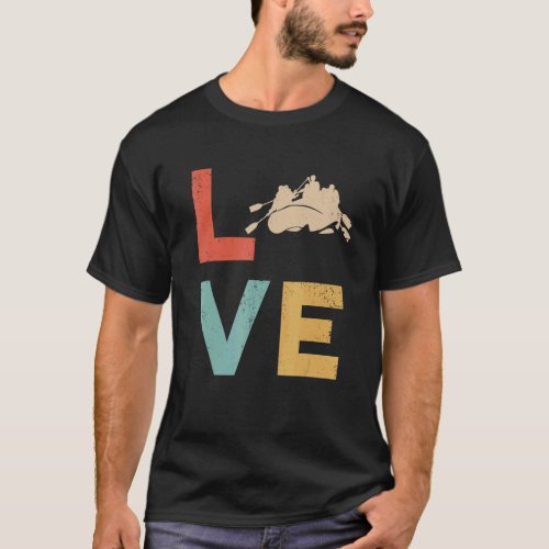 Whitewater Rafting Love Retro Style River Rat Wate T_Shirt