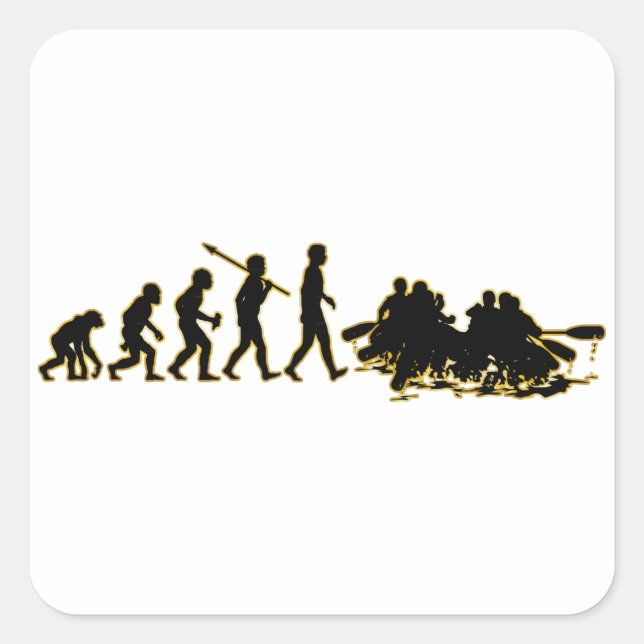 Whitewater Rafting Square Sticker (Front)