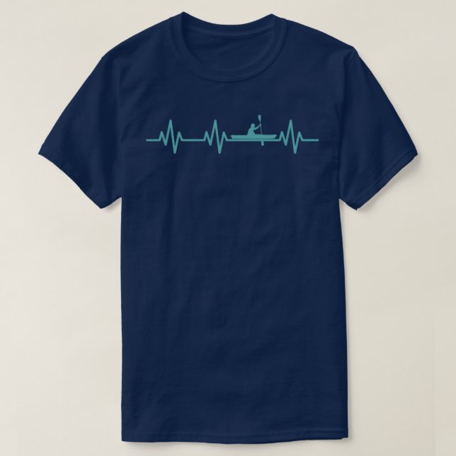 Whitewater River Kayaking Heartbeat Heart Love Lif T-Shirt (Design Front)