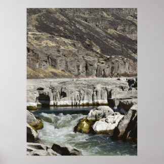Whitewater Through Basalt Gorge Poster
