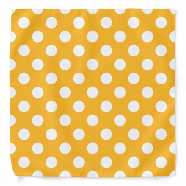 Whitle polka dots on yellow bandana (Front)