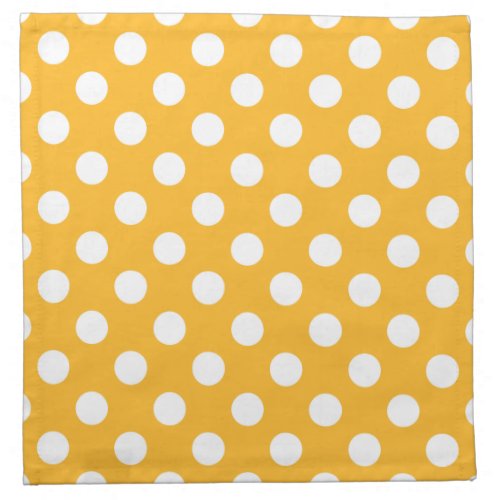 Whitle polka dots on yellow cloth napkin