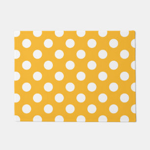 Whitle polka dots on yellow doormat