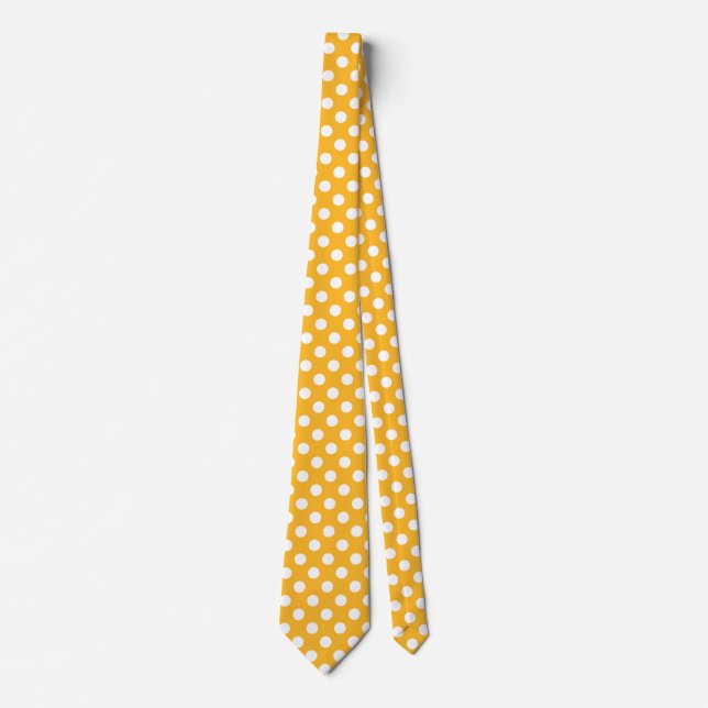 Whitle polka dots on yellow tie (Front)