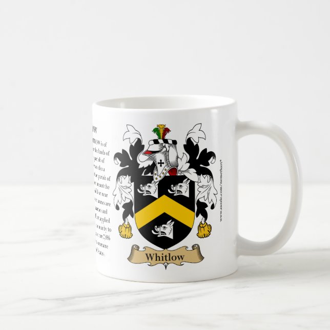 Whitlow, the Origin, the Meaning and the Crest Coffee Mug (Right)
