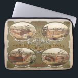 Whitman & Barnes Manufacturing Company. Laptop Sleeve<br><div class="desc">Vintage advertisement for Whitman & Barnes Manufacturing Company. Image shows four elevated views of four different Whitman & Barnes manufacturing factories in Canton,  Ohio; St. Catharines,  Ontario; Syracuse,  New York; and Akron,  Ohio. Factory building complexes visible with surrounding access to locomotives,  ports,  and roads.</div>