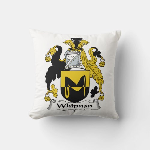 Whitman Family Crest Throw Pillow