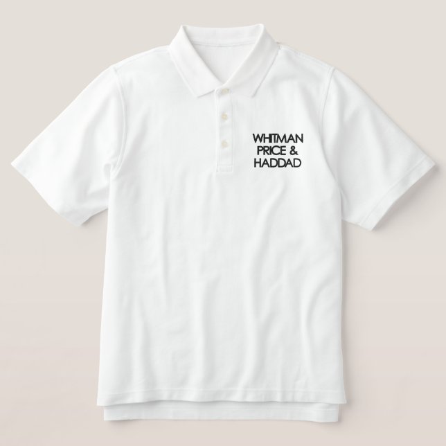 WHITMAN PRICE &HADDAD EMBROIDERED POLO SHIRT (Design Front)