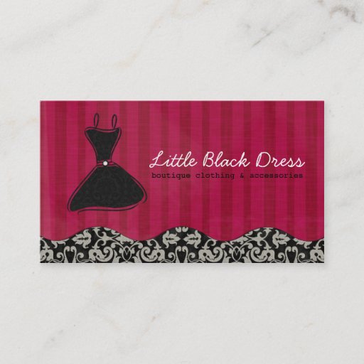 Customizable Whitney Black and Red Damask Chic Business Card