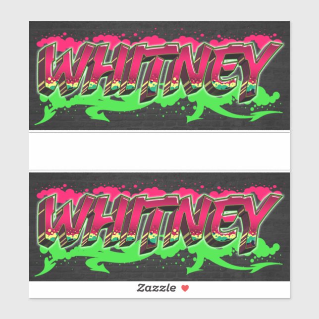Whitney First Name Graffiti Sticker (Sheet)