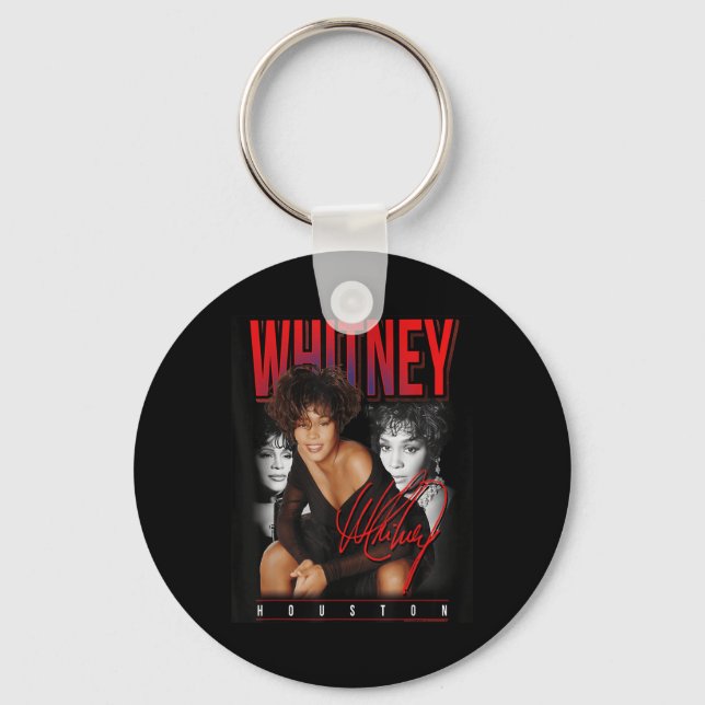 Whitney Houston Retro Photo Collage  Keychain (Front)