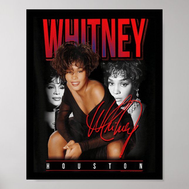 Whitney Houston Retro Photo Collage  Poster (Front)