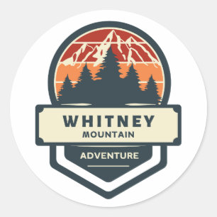 Whitney mountain peak climbing and hiking classic round sticker