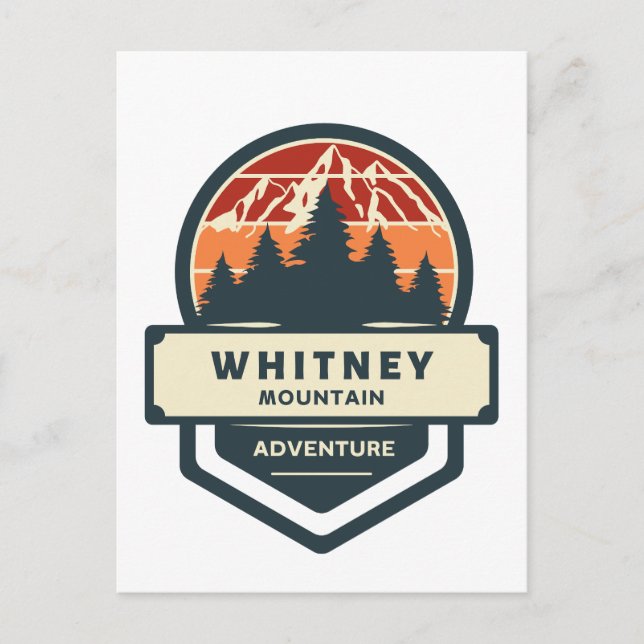 Whitney mountain peak climbing and hiking holiday postcard (Front)