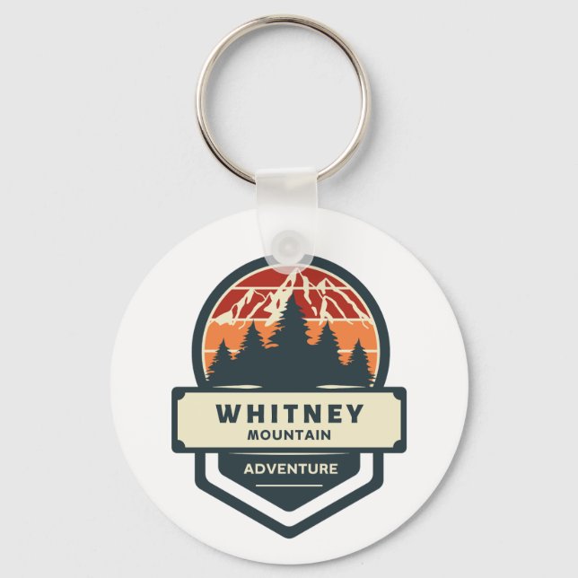 Whitney mountain peak climbing and hiking keychain (Front)