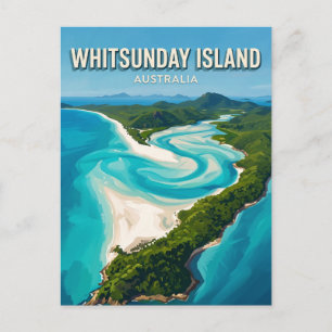 Whitsunday Island aerial beach view Australia Postcard