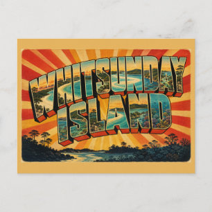 Whitsunday Island Queensland Vintage Travel Art Postcard