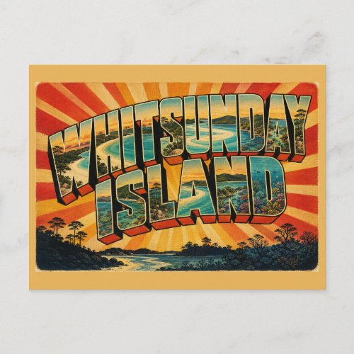 Whitsunday Island Queensland Vintage Travel Art Postcard
