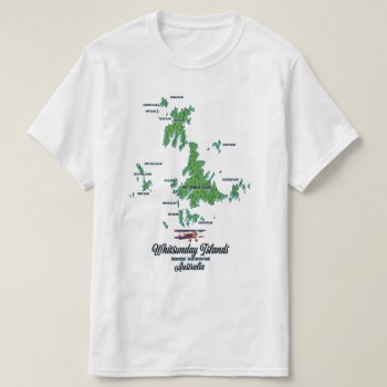 Whitsunday Islands Australia Map Poster T-shirt by bartonleclaydesign at Zazzle