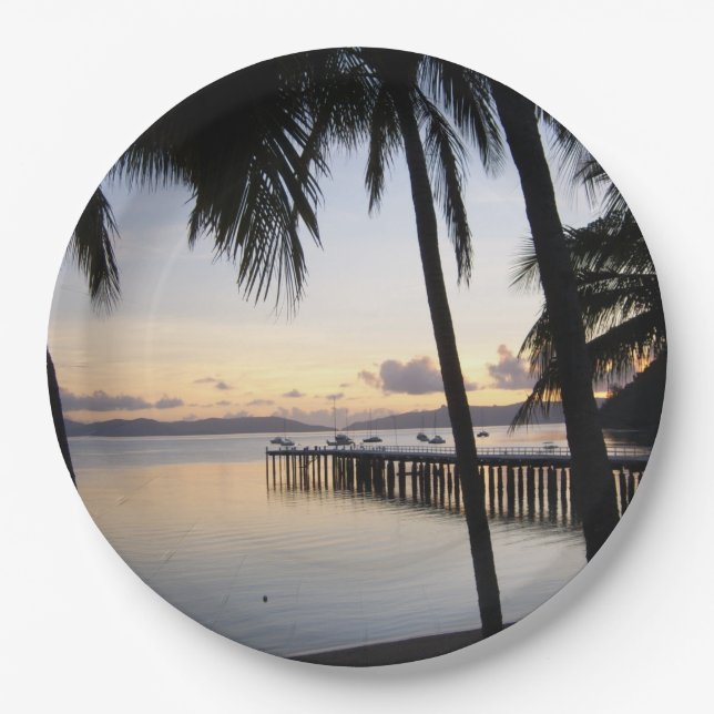 Whitsunday Islands Sunset Paper Plates (Front)