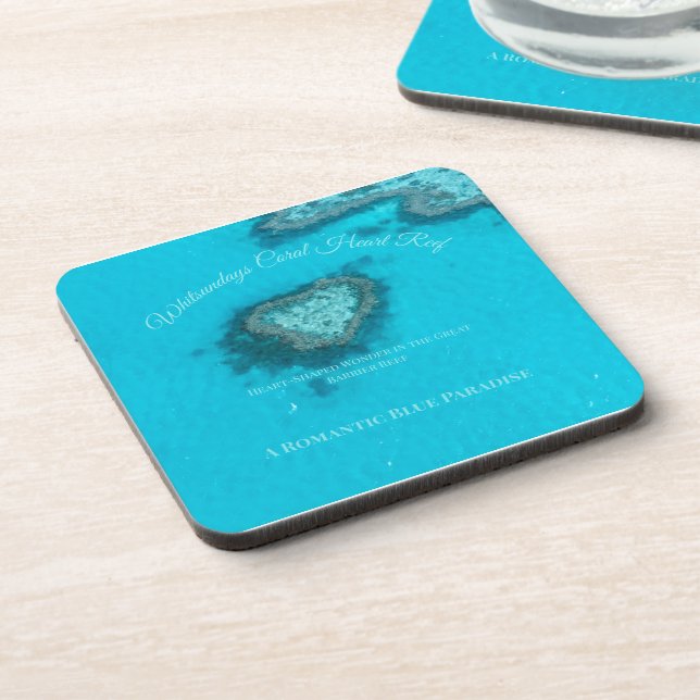 Whitsundays Coral Heart Reef – Romantic  Beverage Coaster (Left Side)