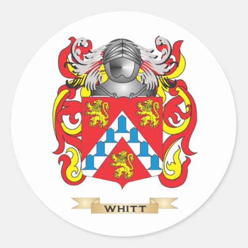 Whitt Family Crest Coat of Arms Classic Round Sticker