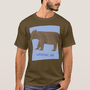 Whittier AK Brown Origami Bear Abstract Geometrica T-Shirt