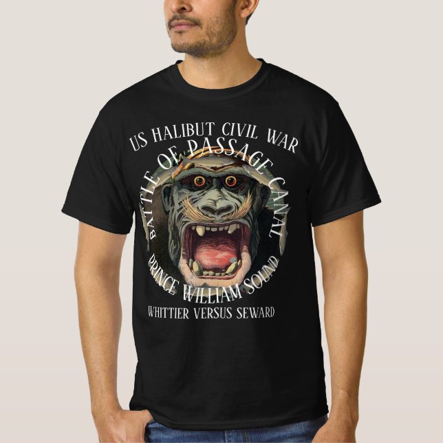 WHITTIER ALASKA HALIBUT WAR VERSUS SEWARD 1955-57 T-Shirt (Front)