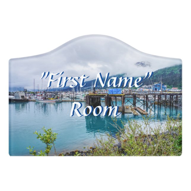 Whittier Alaska Harbor Room Sign (Small Crest Front)