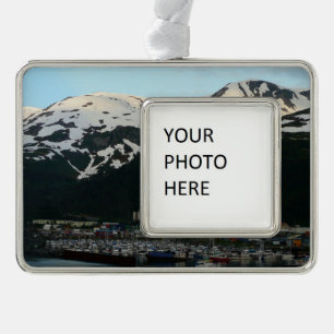 Whittier at Dusk Scenic Alaska Photography Christmas Ornament