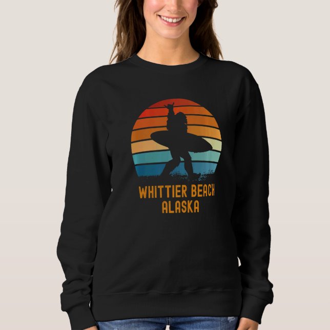 Whittier Beach  Alaska Sasquatch Souvenir Sweatshirt (Front)
