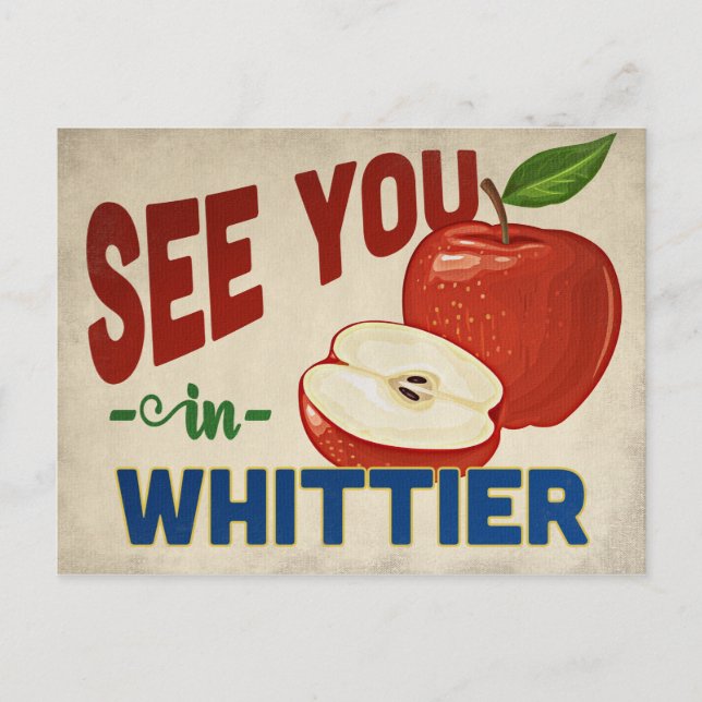 Whittier California Apple - Vintage Travel Postcard (Front)