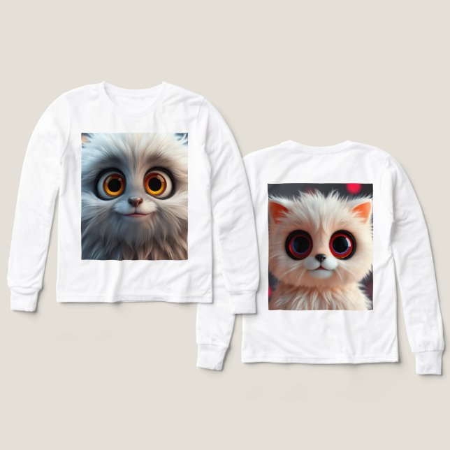 Whitty-Cute-Cats Tri-Blend Shirts (Design Front & Back)