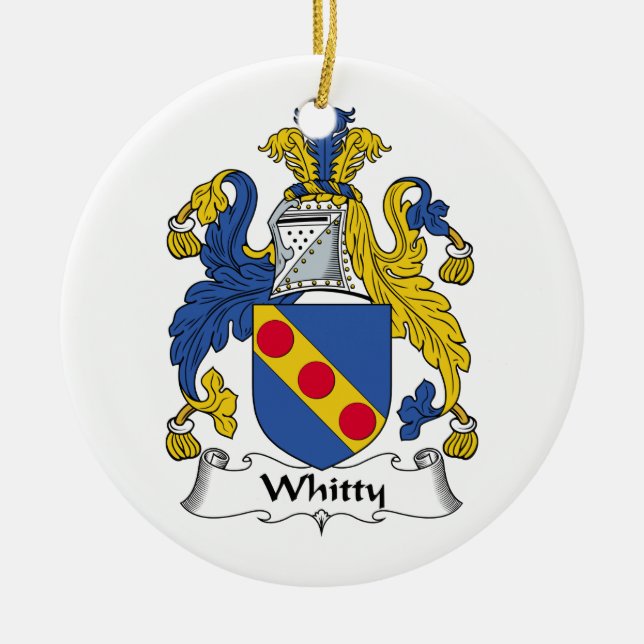 Whitty Family Crest Ceramic Ornament (Front)
