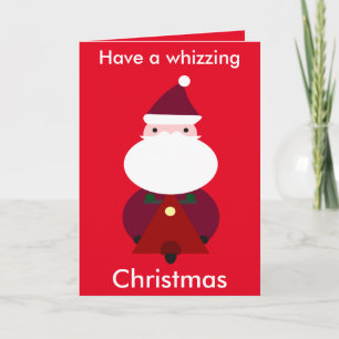 Whizzing Christmas - Santa on Scooter Xmas Card
