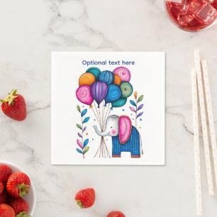 WHMSICAL ELEPHANT BALLOONS NAPKINS